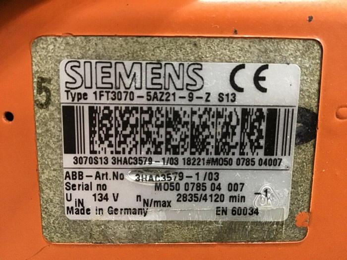 Used SIEMENS Servo Motor 1FT3070-5AZ21-9-Z S13 Used