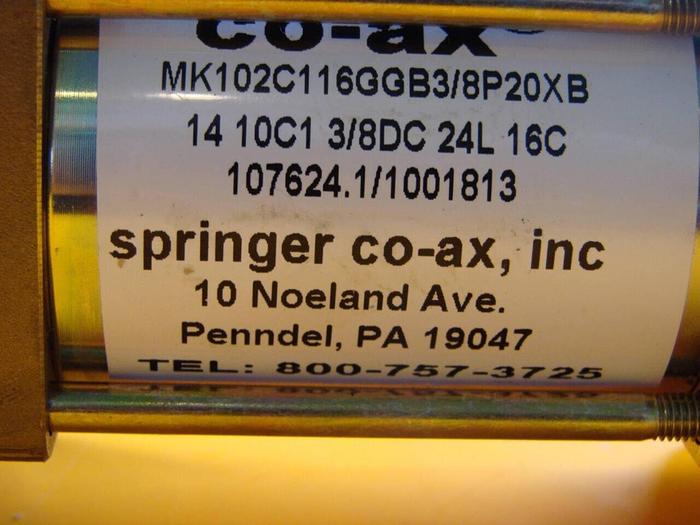 Used SPRINGER CO-AX Valve MK102C11GGB3/8P20XB #10495