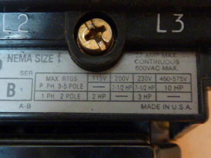 Used ALLEN BRADLEY Starter Size 1 509-BOD SER B W42 #31234