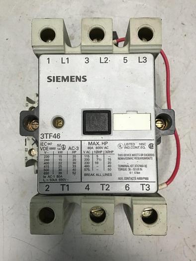 Used SIEMENS Contactor 3TF46 #139786