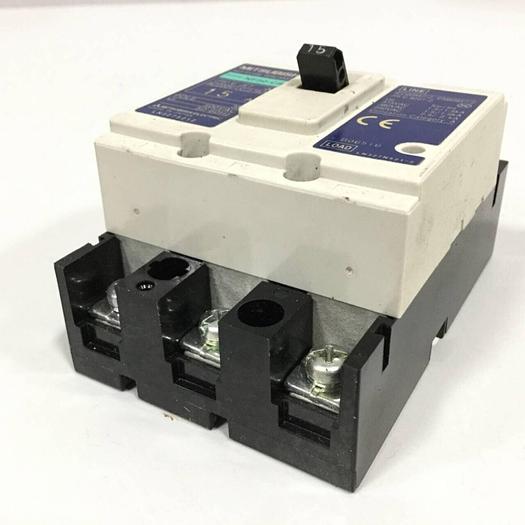 Used MITSUBISHI 15 Amp Circuit Breaker NF30-CS-15 #90239