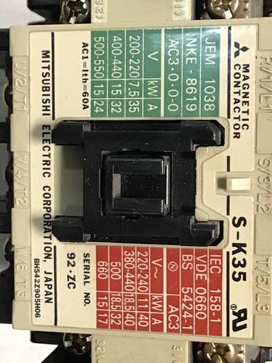 Used MITSUBISHI Magnetic Contactor S-K35 #118566