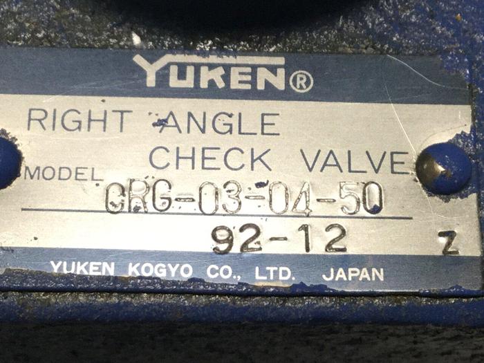 Used YUKEN Right Angle Check Valve CRG-03-04-50 #102461