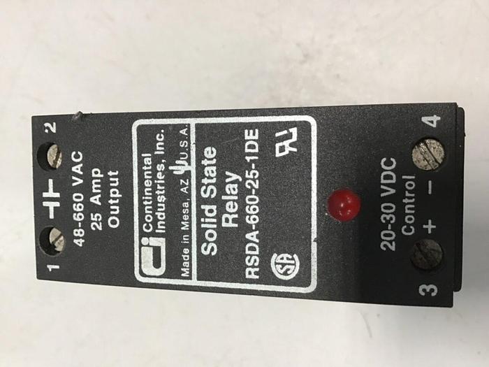 Used CONTINENTAL INDUSTRIES Solid State Relay RSDA-660-25-1DE #134787