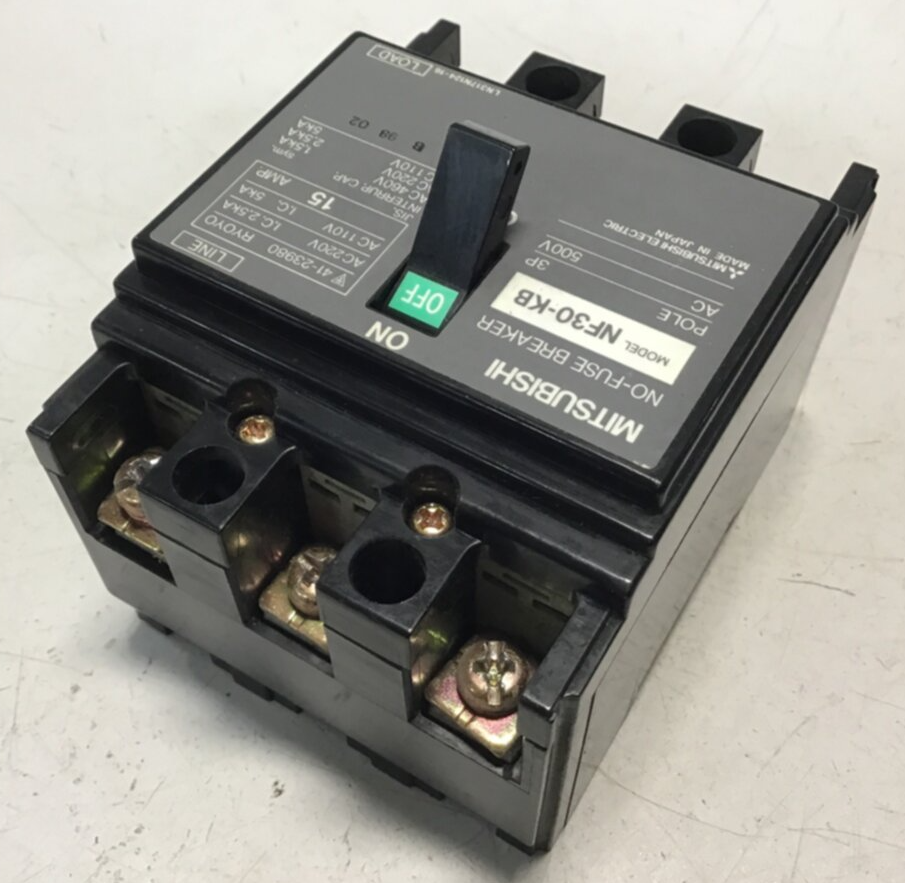 Used MITSUBISHI 15 Amp Breaker NF30-KB USED