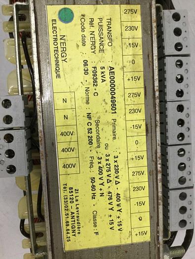 Used N ERGY 5 kVA Transformer AE0000049601 #105000