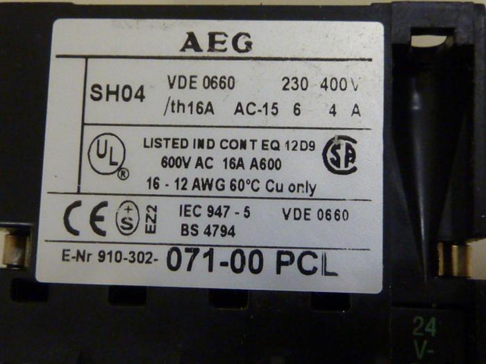 Used AEG Contactor SH04 31Z #53449