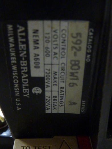 Used ALLEN BRADLEY Starter Size 1 509-BOD SER A W35 #55447