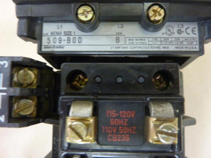 Used ALLEN BRADLEY Starter 509-BOD SER B W44 #47131