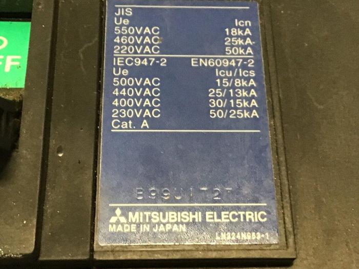 Used MITSUBISHI 125 Amp Circuit Breaker NF225-SP-125 #119963