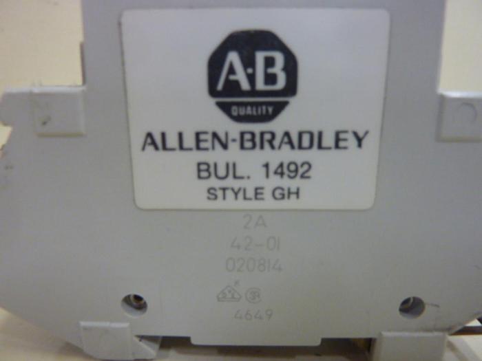 Used ALLEN BRADLEY 2 Amp Circuit Breaker 1492-GHD020 SER A #46862