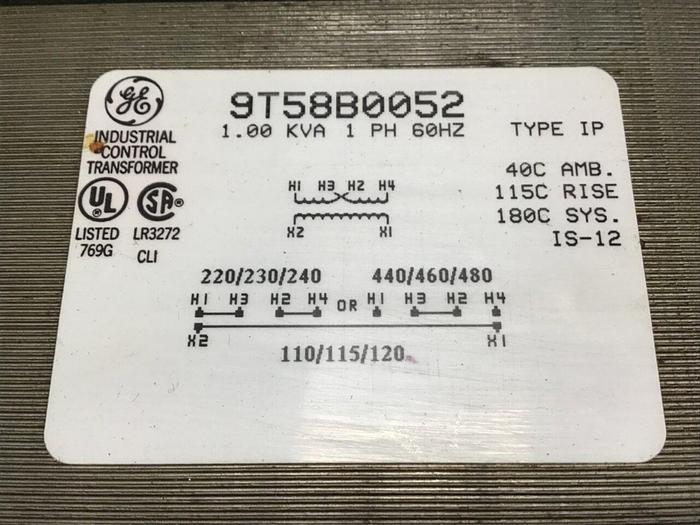 Used GENERAL ELECTRIC / GE 1.00 kVA Transformer 9T58B0052 Used