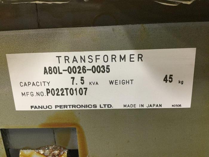 Used FANUC 7.5 kVA Transformer A80L-0026-0035 #109081