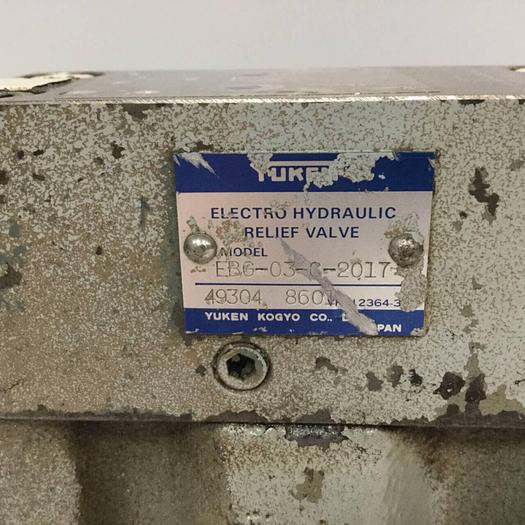 Used YUKEN KOGYO Electro Hydraulic Relief Valve EBG-03-C-2017 #97668