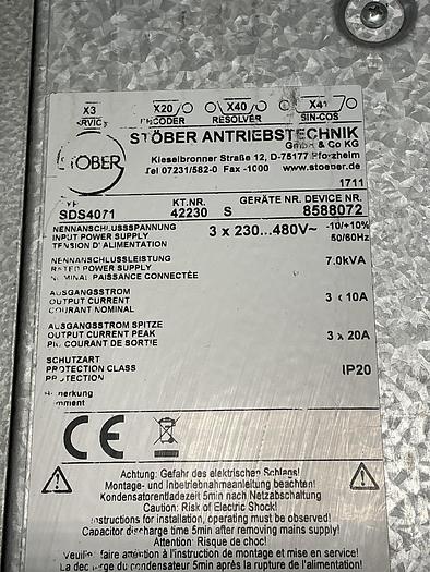 Used STOBER POSIDYN SDS4071