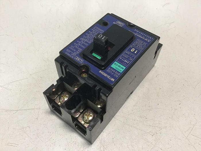 Used MITSUBISHI 10 Amp Circuit Breaker NF30-CS-10 #124875