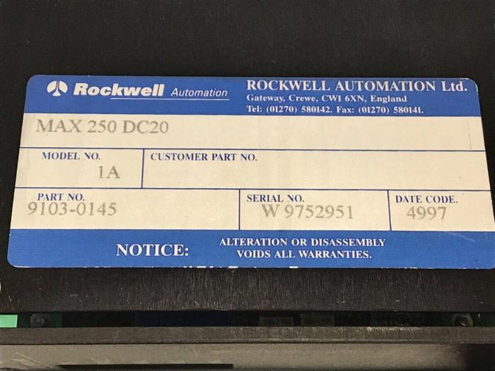 Used RELIANCE ELECTRIC Servo Drive 9103-0145 #127370