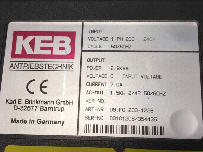 Used KEB Drive 09.F0.200-1228 #99021