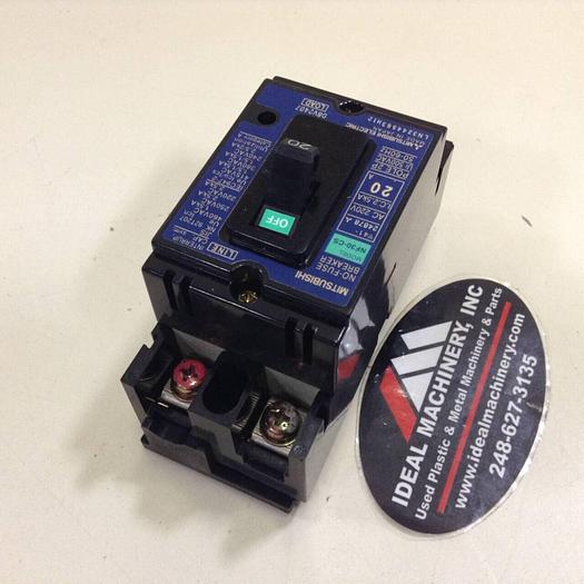 Used MITSUBISHI 20 Amp Circuit Breaker NF30-CS-20 #73054