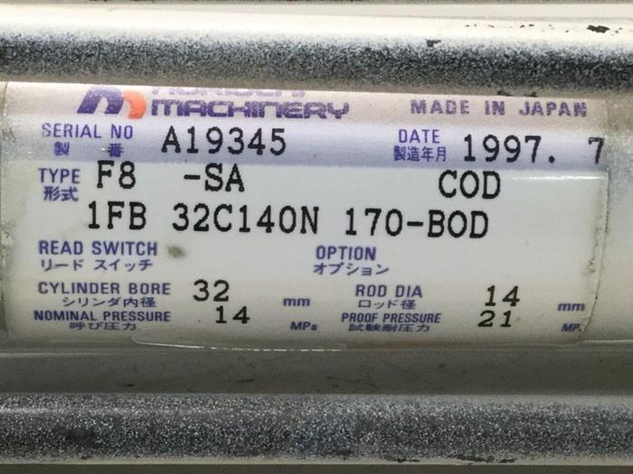 Used HORIUCHI MACHINERY Injection Sled Cylinder F8-SA 1FB32C140N170-BOD #107624