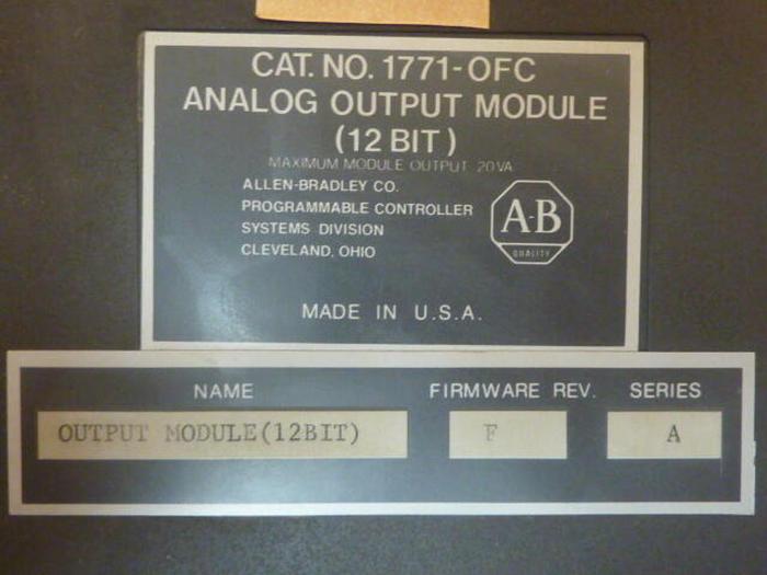 Used ALLEN BRADLEY Analog Output Module 1771-OFC SER A #34944