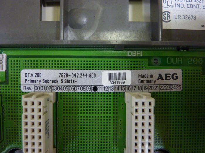 Used AEG 5 Slot Subrack 7628-042.244 800 #56615