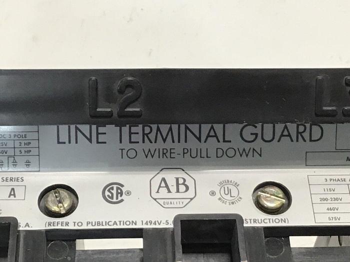 Used ALLEN BRADLEY 30 Amp Disconnect Switch 1494V-DS30 SER A #126254