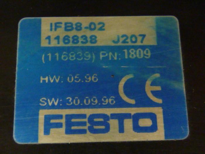 Used FESTO Control Block / Valve Terminal IFB8-02 #52688