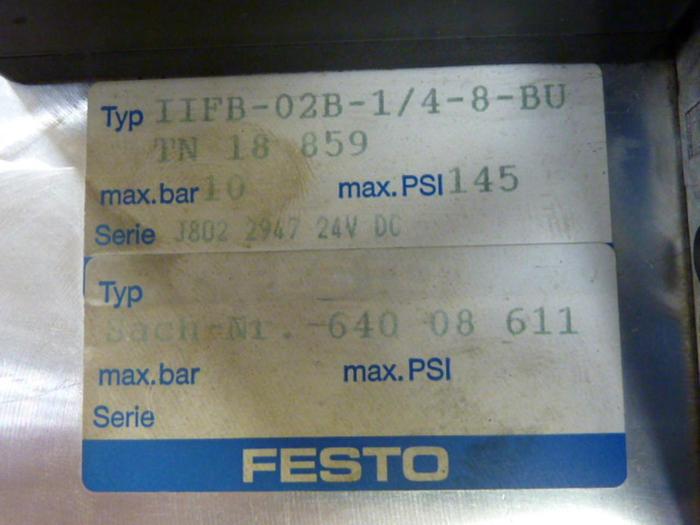 Used FESTO Control Block / Valve Terminal IFB8-02 #52855