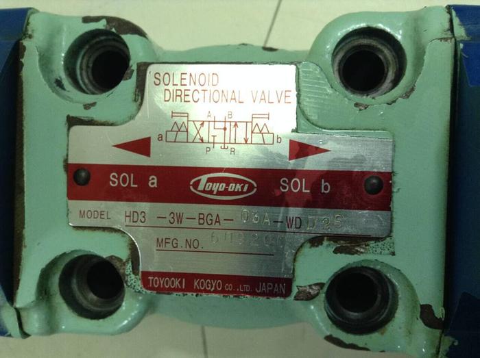Used TOYOOKI KOGYO Solenoid Directional Valve HD3-3W-BGA-03A-WDD2S #86972