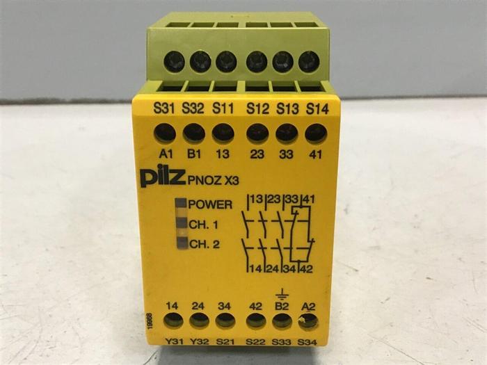 Used PILZ Safety Relay PNOZX3120VAC24VDC3N/O1N/C1SO #66531