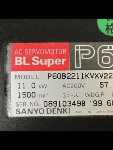 Used SANYO DENKI AC Servomotor P60B2211KVXV22 #121485