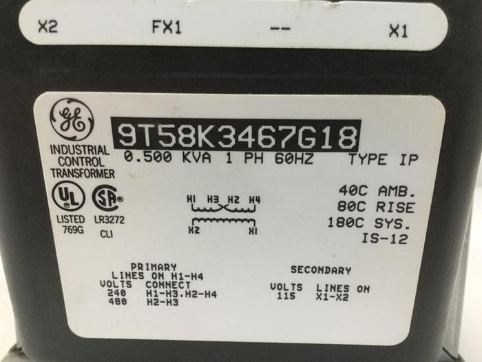 Used GENERAL ELECTRIC / GE 0.500 kVA Transformer 9T58K3467G18 #102164