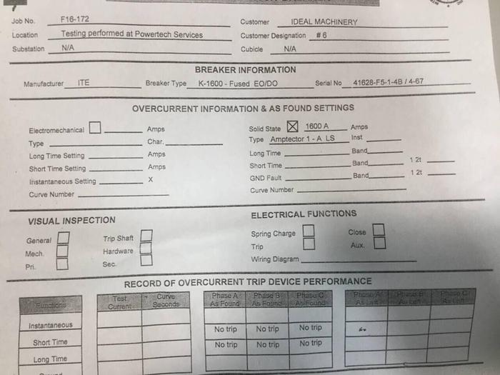 Used ITE SIEMENS Isolator block FROM K-1600 BREAKER #92657