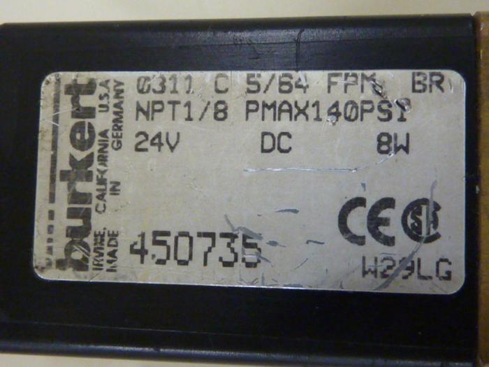 Used BURKERT EASY FLUID CONTROL SYS Valve 311-C-5/64-FPM-BR #53081