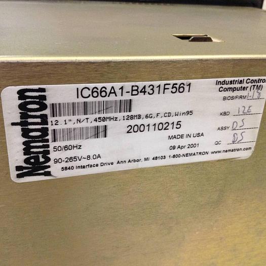 Used NEMATRON CORP Operator Interface IC66A1-B431F561 Used