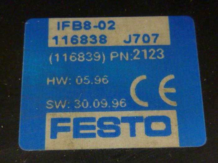 Used FESTO Control Block / Valve Terminal IFB8-02 #52826