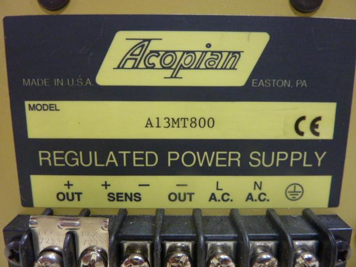 Used ACOPIAN Power Supply A13MT800 #51942