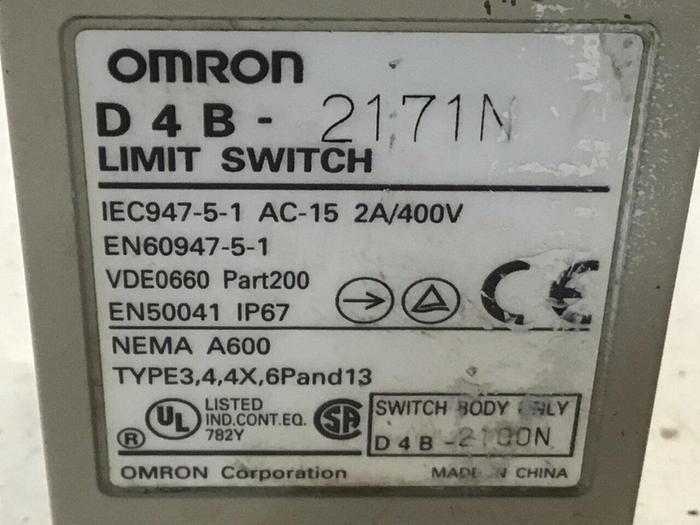 Used OMRON Limit Switch D4B-2171N #121559