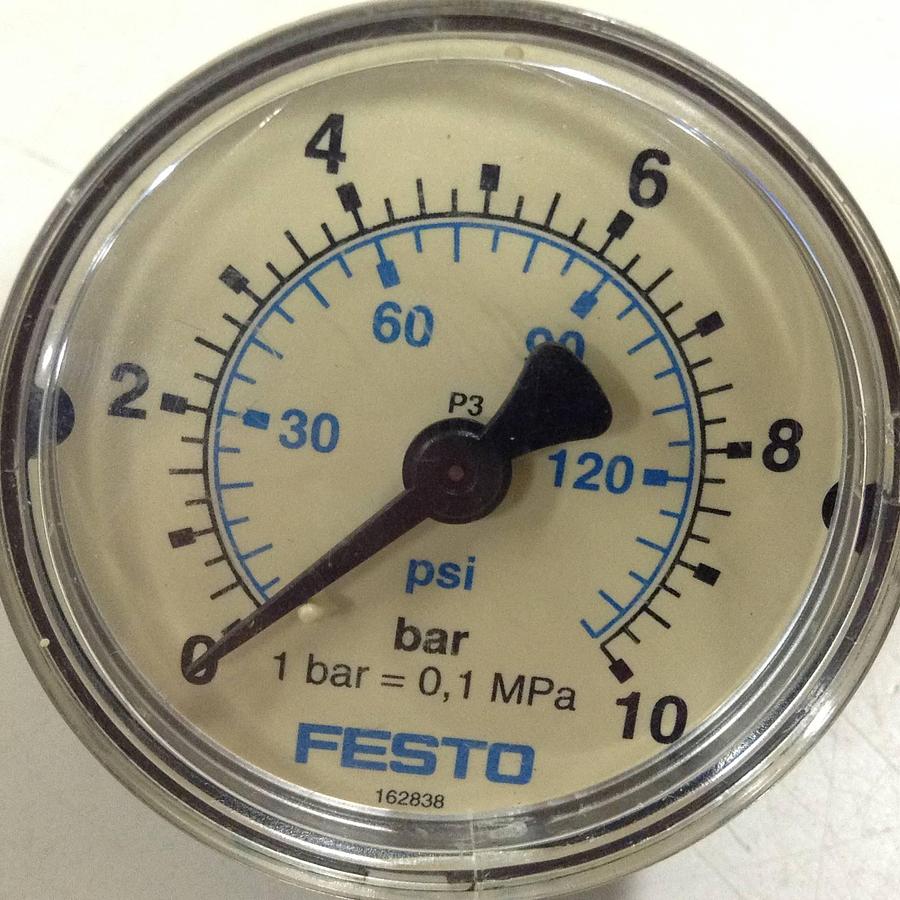 Used FESTO 0-120 PSI Pressure Gauge 162838 Used