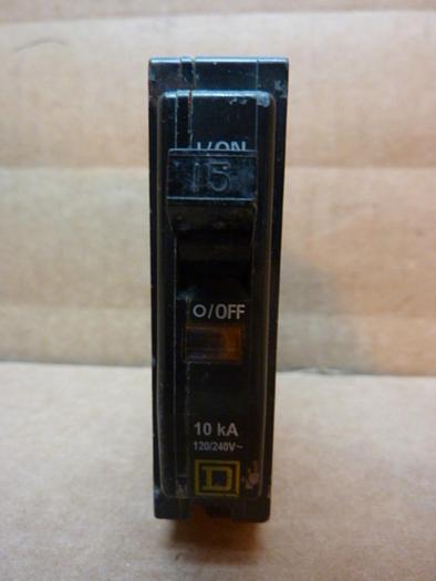 Used SQUARE D 15 Amp Circuit Breaker QO115 #27754