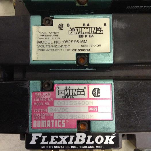 Used NUMATICS Control Block w/ Valves 082SS415M #80008
