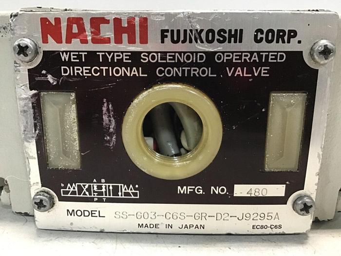 Used NACHI Directional Control Valve SS-G03-C6S-GR-D2-J9295A #129966