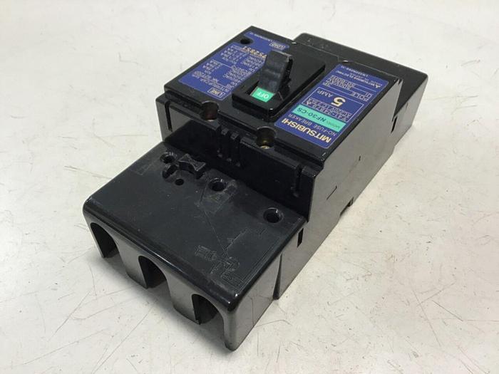 Used MITSUBISHI 5 Amp Circuit Breaker NF30-CS-5 #124186
