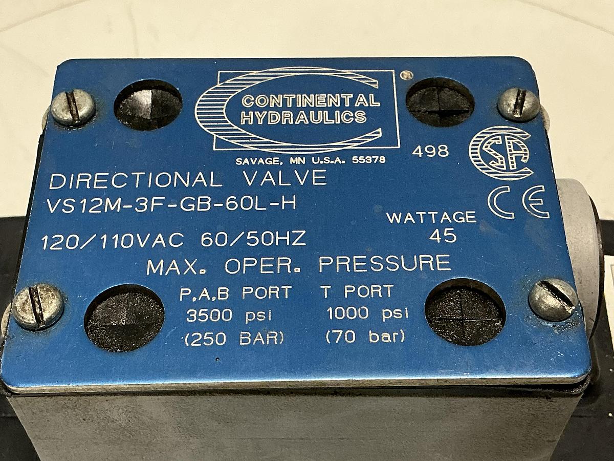 Used CONTINENTAL HYDRAULICS VS12M-3F-GB-60L-H