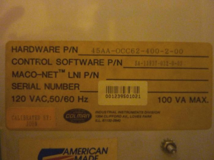 Used BARBER COLMAN Control Card Rack 45AA-OCC62-400-2-00 USED