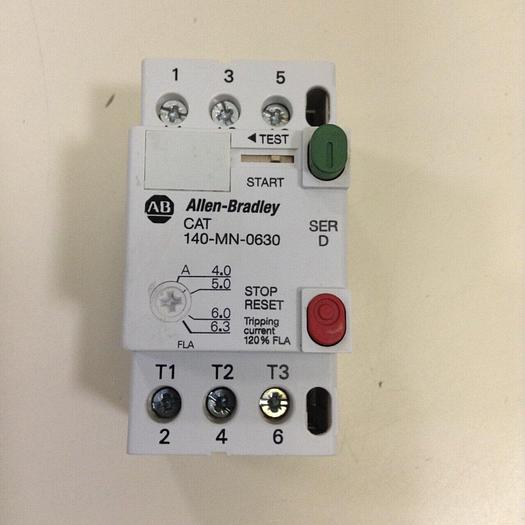 Used ALLEN BRADLEY Manual Motor Starter 140-MN-0630 SER D #74246