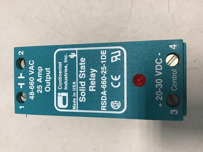 Used CONTINENTAL INDUSTRIES Solid State Relay RSDA-660-25-1DE #138133