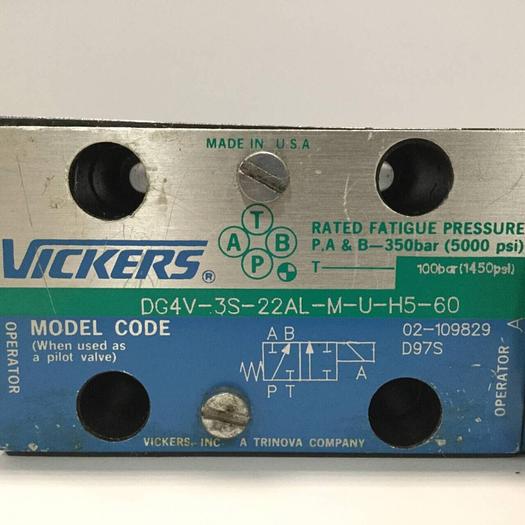 Used VICKERS Directional Valve DG4V-3S-22AL-M-U-H5-60 #91524