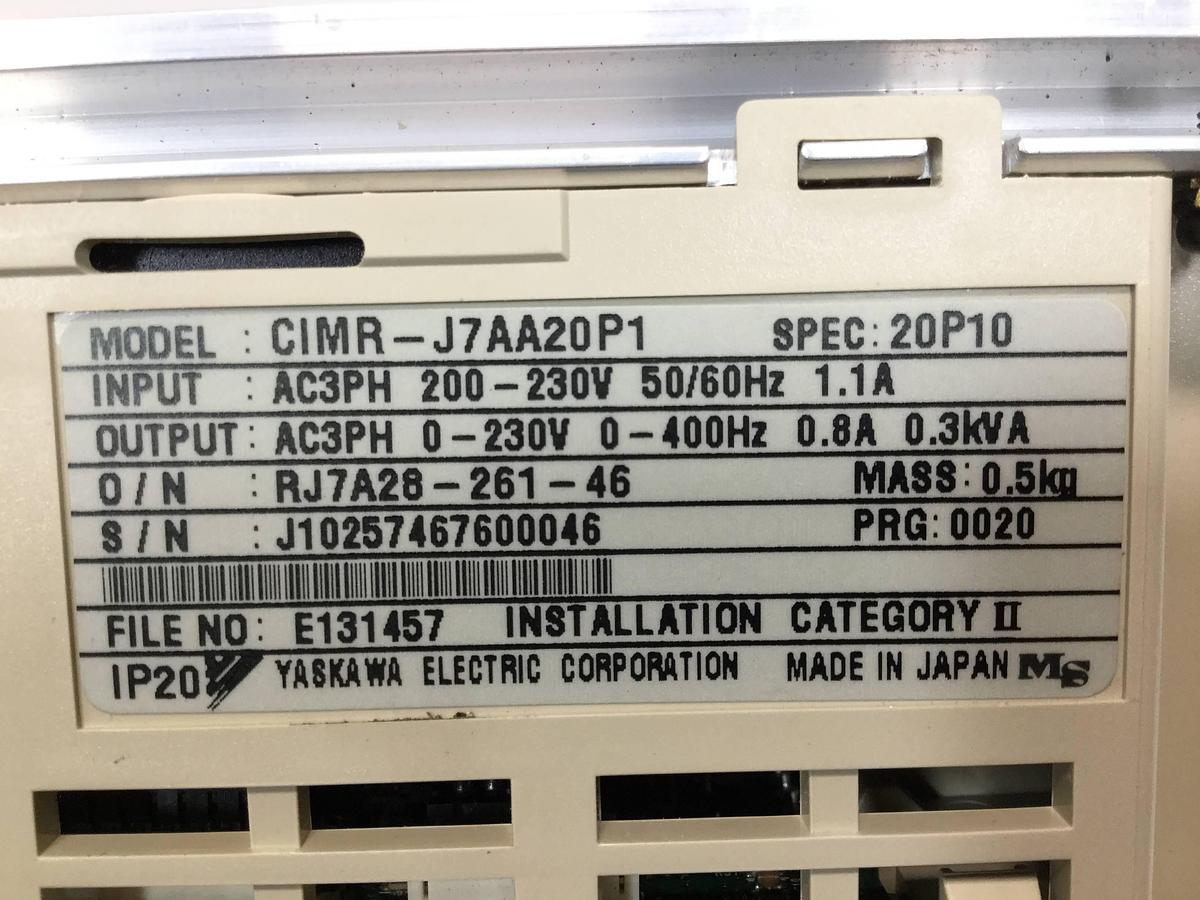 Used YASKAWA VS Mini J7 Inverter CIMR-J7AA20P1 USED